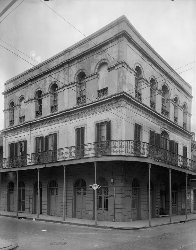 Historic 1937 photograph of the LaLaurie Mansion on Royal Street, from the Library of Congress's Carnegie Survey of the Architecture of the South.